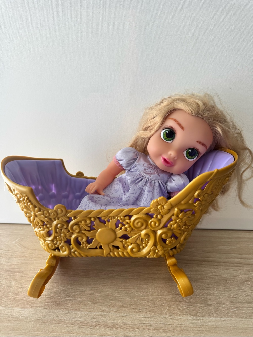 Disney Princess Tangled Rapunzel Toddler Doll with Rocking Cradle